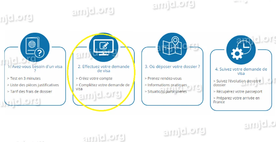 انشاء حساب على موقع التأشيرات الفرنسي