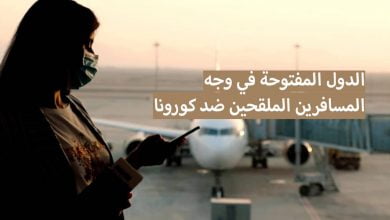 الدول المفتوحة في وجه المسافرين الملقحين الحاصلين على شهادة التلقيح